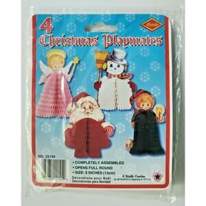 1980 Beistle Christmas Playmates Set Of Four New In Packaging